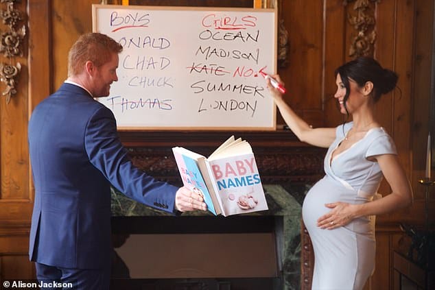 Hilarious Pictures Of Harry And Meghan Picking Out Baby Names and Practicing Prenatal Yoga
