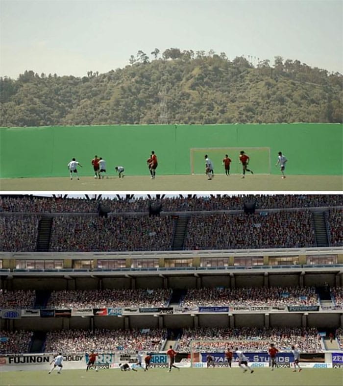 Here Are 10 Images From Movie World Before And After Visual Effects!