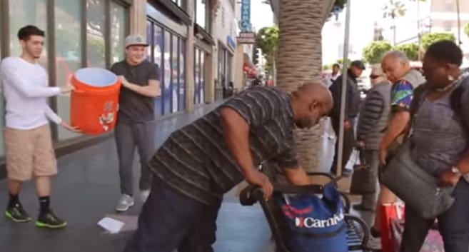 VIDEO: These Men Poured A Water Cooler On Homeless People But It's Not What You Think