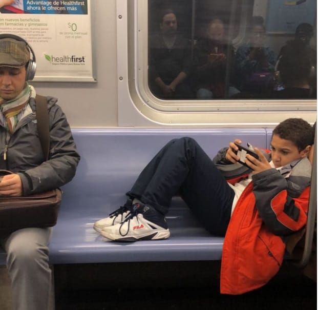 The Kid Refused To Move His Legs On The Subway. What This Guy Did Next Is Hilarious!