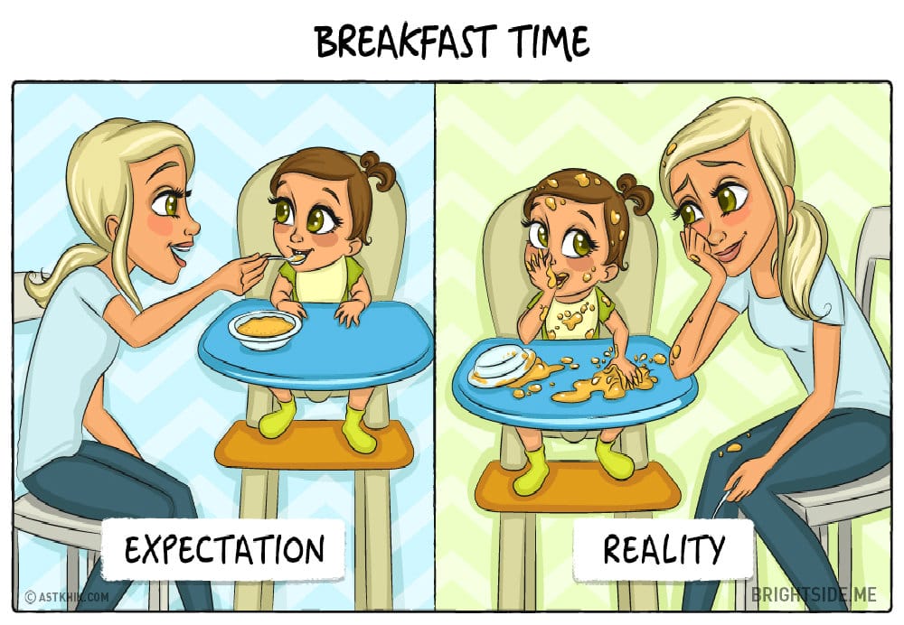 10 Illustrations That Perfectly Showcase The Expectations Vs Reality Of Every Parent's Life.