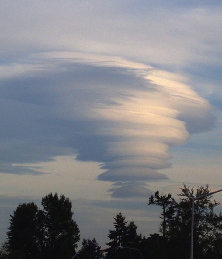 Woman Tapes God Like Figure Walking In The Sky