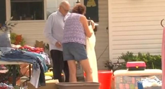 He Buys A Stranger's Old Wedding Dress At A Garage Sale. Now Watch What He Does WIth it.....