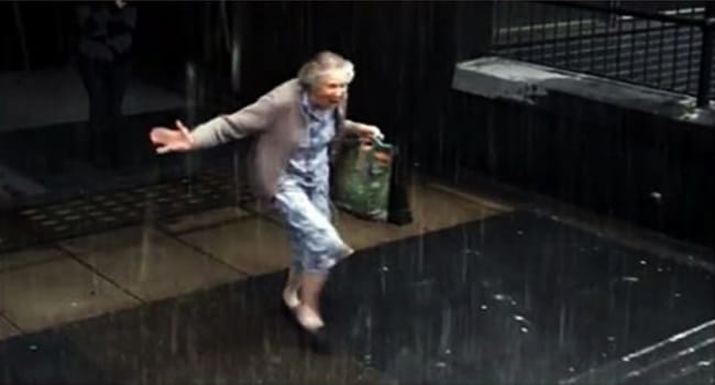 This Grandma Runs Into The Rain. The Reason Why? I'm In Tears!