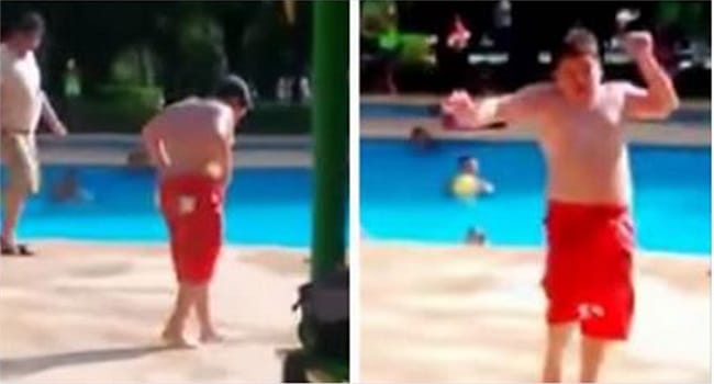 When This Kid Hears His Favorite Song At The Pool, I Can't Stop Laughing!