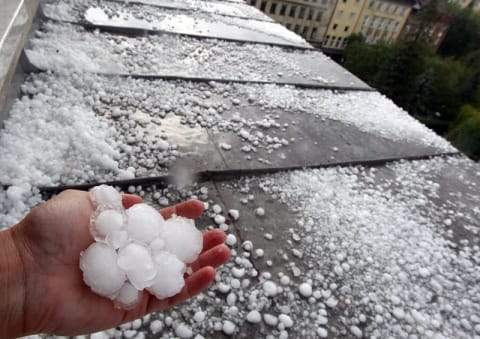 He Films His Backyard During A Hailstorm, But Keep Your Eyes On His Pool!