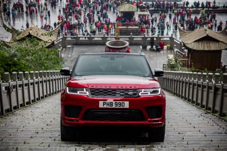 The New Range Rover Sport Rides Up 999 Steps At 45 Degrees Inclination To Reach The Heaven's Gate In China