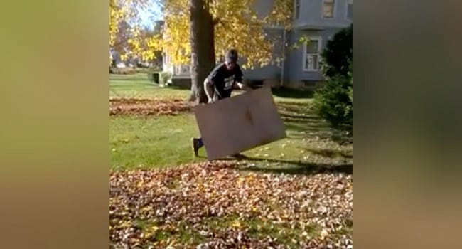What He Does With Cardboard Will Make You Throw Your Rake In The Garbage Forever