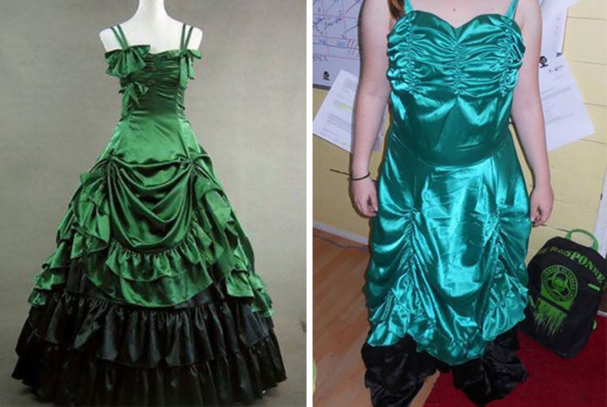 10 TIMES THE DRESS DID NOT LOOK THE SAME AS IT DID ON THE MODEL GIRL No 4 IS RETURNING HERS