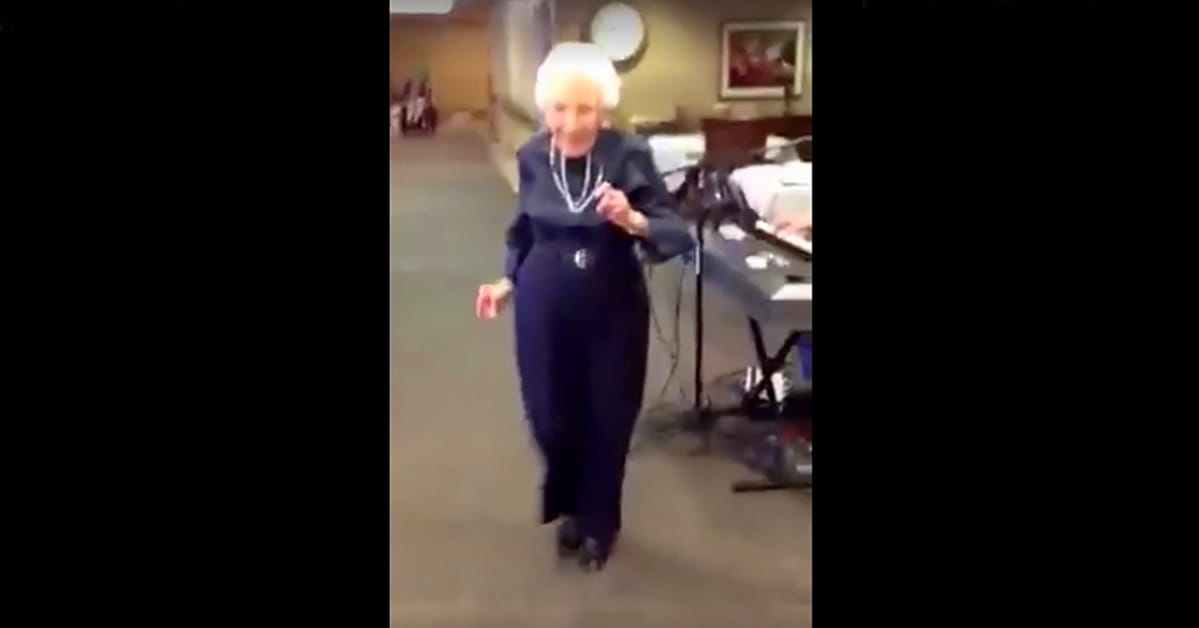 A 100-Year-Old Lady Gets Up To Dance - Keep Your Eyes On Her Legs