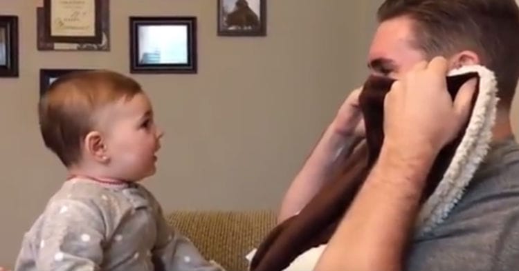 Her Entire Life Dad Had A Beard, Watch How Baby Reacts To Him Shaving It For The First Time