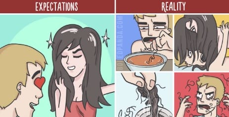 Noteworthy Difference Between Relationship Expectations Vs. Reality In 12 Illustrations