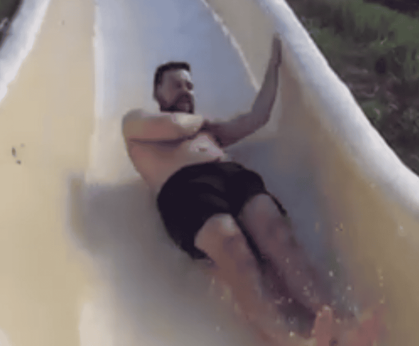 Terrifying Moment Man Is Flung Off Waterslide And Falls Off Cliff!