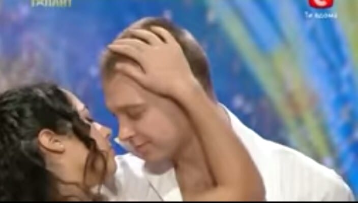 They pause to stare at each other. When she turns back around? I was STUNNED.