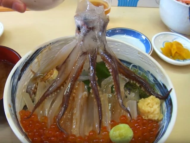 This Is What Happens When You Pour Soy Sauce On A Dead Squid. OMG!