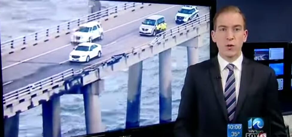 This Truck Driver Was Crossing The Bridge On A Stormy Day When THIS Happened To Him.