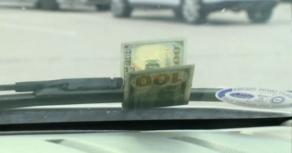 You Shouldn't Reach For That $100 Bill On Your Windshield, BEWARE: IT COULD BE A SCAM